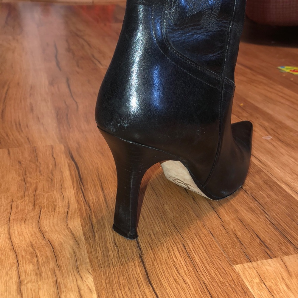 Charlie Horse Black Cowboy Heel Boots 37 1/2 - Picture 8 of 8